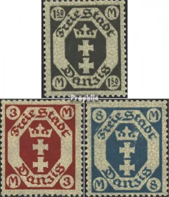 Produktbild von Briefmarken Danzig 1922 Mi 103-105 (kompl.Ausg.) Gefälligkeitsentwertung gestempelt Wappen