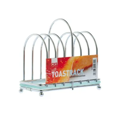 Produktbild von Chrom Toastständer Mit Milchglas Basis