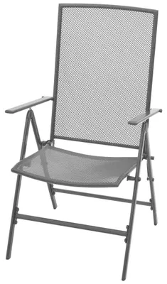 Imagen del producto de vidaXL: Juego de 2 sillas plegables apilables, color gris acero