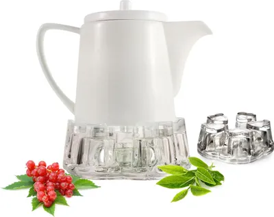 Produktbild von Teekanne aus Porzellan mit Stövchen Kaffeekanne Teebereiter Porzellankanne Kanne