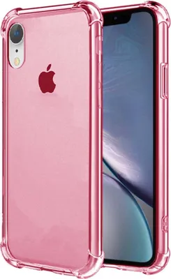 Produktbild von Smartphonica iPhone Xr transparente  stoßfeste Silikonhülle mit Bumper - Hellrosa