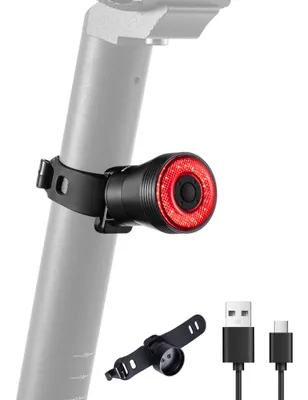 Immagine prodotto di ROCKBROS Luce Posteriore Bici COB LED 4 modalità di Illuminazione 60 Lumen USB Ricaricabile, per Bicicletta MTB Supporto per Sella