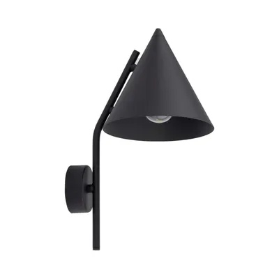 Produktbild von Wandlampe Metall E27 H: 38 cm Schwarz Retro Design Wandleuchte