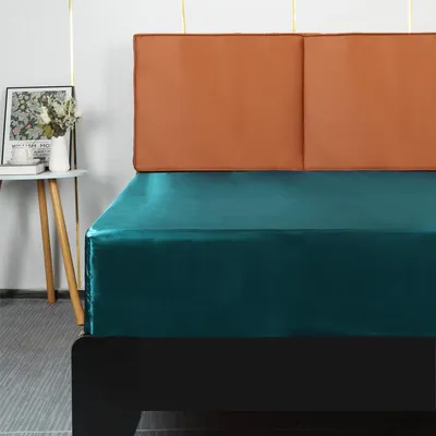 Image de Drap-housse en satin de luxe, polyester, 180x200x36 cm