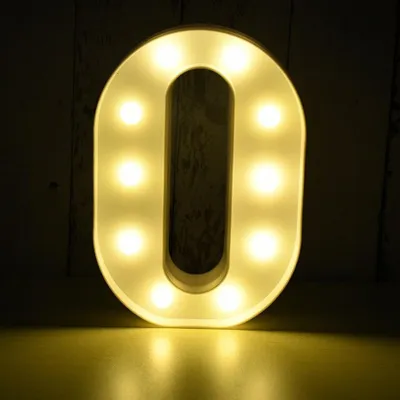 Immagine prodotto di Lettera 3D illuminata a LED, lettera O da 22 cm