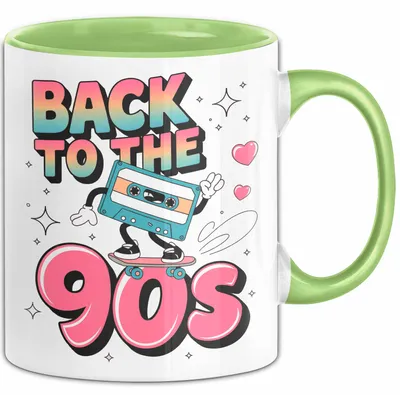 Produktbild von Vintage Retro Musik Tasse Geschenk Zurück in die 90er Geschenkidee Lustig (Grün)
