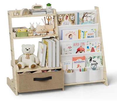 Zdjęcie produktu dla Półka na książki i zabawki, organizer do pokoju dziecka, 2 w 1