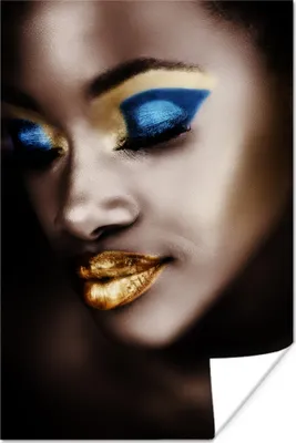 Produktbild von MuchoWow® Poster Schwarz und Gold - Frau - Make up 40x60 cm - Plakate für die Wand - Poster Babyzimmer