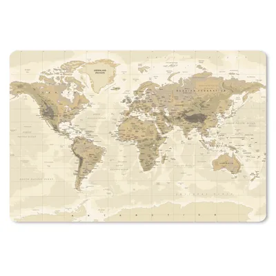 Produktbild von MuchoWow® Schreibtischunterlage Karte - Welt - Jahrgang 60x40 cm - XXL Mauspad - Großes Mauspad