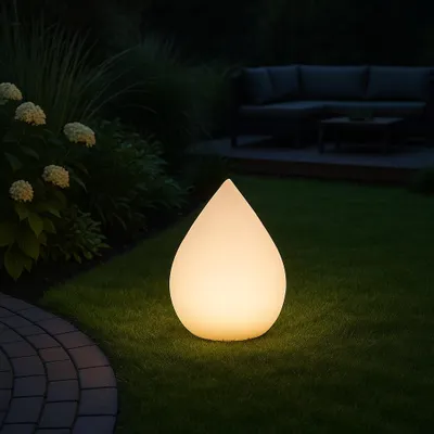 Produktbild von MeLiTec Solarleuchte - Solar-Gartenlampe LED mit Farbwechsel - Beleuchtung für Garten Balkon Terrasse - Höhe 39 cm - Kunststoff - Tropfen - LK07-6