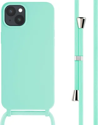 Image de imoshion Étui en silicone avec cordon pour l'Apple iPhone 15 Plus - Vert menthe