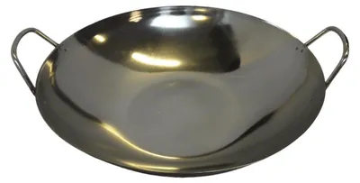 Produktbild von Wok Pfanne 33 cm Ø Edelstahl ! 2 Henkel flacher Boden (Gas) Gastronomie