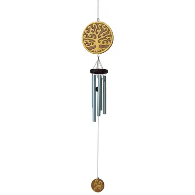 Produktbild von Klangspiel "Lebensbaum" Holz braun/gold bemalt, 12x80 cm
