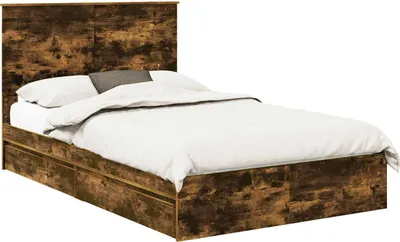 Zdjęcie produktu dla vidaXL Łóżko do przechowywania dąb wędzony 135 x 190 cm materiał drewnopochodny