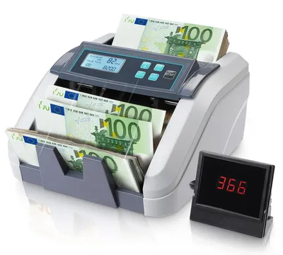 Zdjęcie produktu dla Liczarka banknotów - Wykrywanie fałszywek - 1100 banknotów na minutę - Szary - Tylko banknoty euro