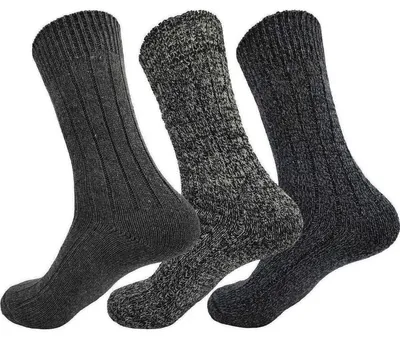 Produktbild von 3 Paar Arbeiter-Socken Work Wollsocken Strick, 3 Paar, Grau,D.Grau,Blau/39-42
