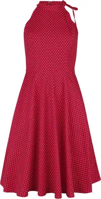 Produktbild von Banned Retro Mittellanges Kleid Damen Hattie Halter Spot Dress rot/weiß M