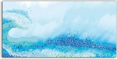 Produktbild von Coloray - Glasbild - 100x50 cm - Wandbild - Glasbilder - Dekorations Blasen muster Ozean Meer