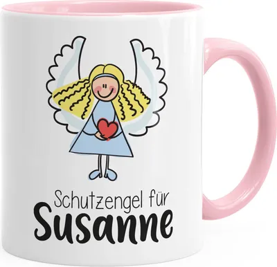 Produktbild von SpecialMe® Schutzengel Namenstasse personalisierte Kaffee-Tasse mit Namen persönliche Geschenke rosa Keramik-Tasse