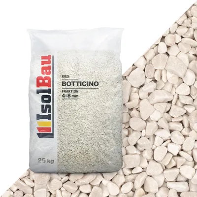 Produktbild von Isolbau - Zierkies 25 kg - Marmorkies 4-8 mm - Deko-Steine für Garten, Steinteppich, Aquariumkies, Ziersplitt Natursteine Gartenkies Wegkies Teichkies für Innen und Außen - Botticino