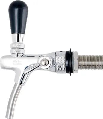 Produktbild von Kompensatorhahn Zapfhahn Bierhahn BieTal® Schankhahn verchromt Chrom 55mm