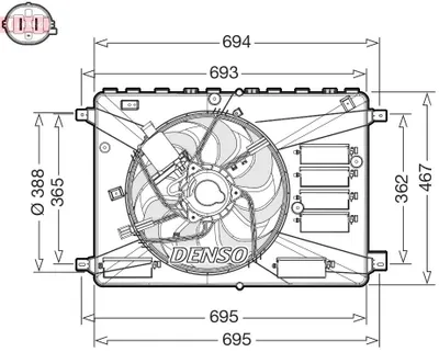 Produktbild von DENSO DER10010 Lüfter, Motorkühlung x