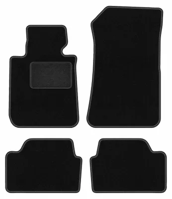 Image de Tapis de sol en moquette pour BMW 1 E87 2004-2011 (à hayon) – jeu 4 pièces, noirs, sur mesure – Wielganizator LUX
