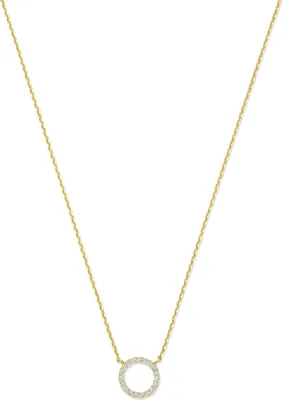 Produktbild von 99NBG-1017 - New Bling - Halskette Kreis mit 19 Zirkonia - 14kt Gelbgold - 38 cm + 2.5 cm + 2.5 cm (verstellbar)