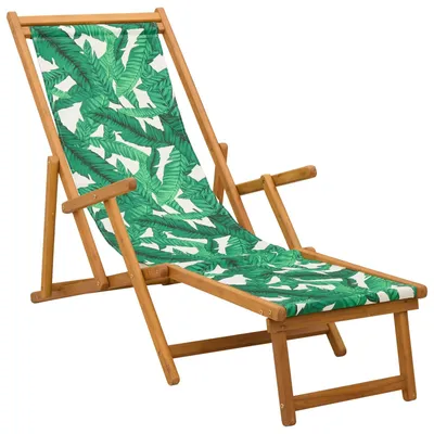 Image de vidaXL Transat pliable, 3 positions, en bois d'eucalyptus massif