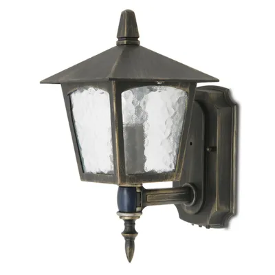 Produktbild von Alu Außenwandleuchte LONDON schwarz/gold Dämmerungssensor   Bwm 1581-PIR 6 Lutec