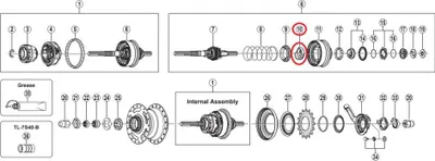 Produktbild von SHIMANO Nockenscheibe SG-3R75 - Ersatzteil für Getriebenabe, 12 g.