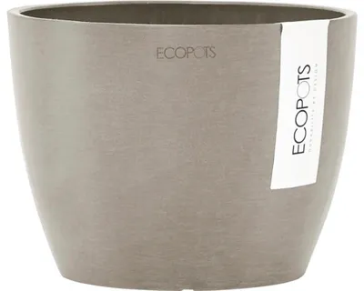 Produktbild von Pflanztopf Ecopots Stockholm Mini Kunststoff Ø 16,2 cm H 12 cm taupe