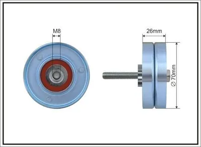 Produktbild von CAFFARO 264-03 Umlenkrolle Keilrippenriemen 70mm für MAZDA 6 Kombi (GJ, GL) für HYUNDAI TUCSON (JM)