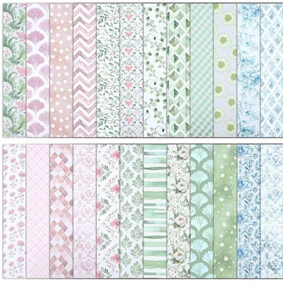 Immagine prodotto di Omgoods - 24 fogli di carta per scrapbooking vintage, a doppio lato, con motivo floreale
