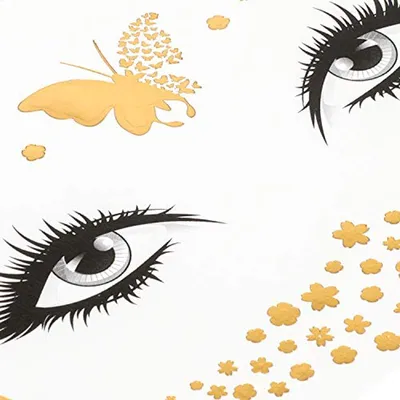 8 Stück Tattoo-Aufkleber, metallic, Flash-Tattoos, Gesichtssticker, gold, selbstklebende Tattoos für Frauen, Damen, Mädchen