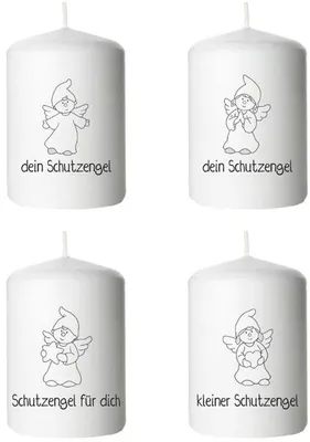 Produktbild von Stumpenkerze Schutzengel 6x8cm 4/s Paraffin 6x8cm