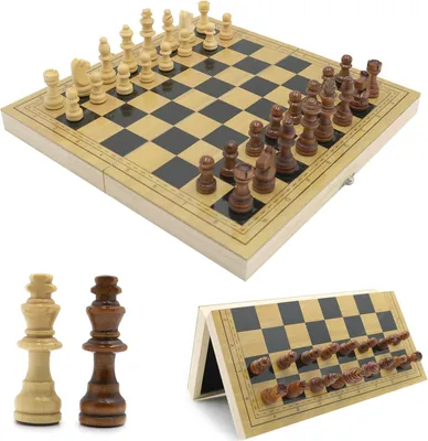Produktbild von Faltbares Holzschachbrett - Tragbares Schachset für Kinder und Erwachsene - Lehrspiel für draußen und Reisen 30 x 30 cm