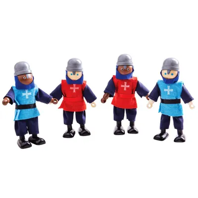 Image de Bigjigs Chevaliers médiévaux en bois, 4 pièces.