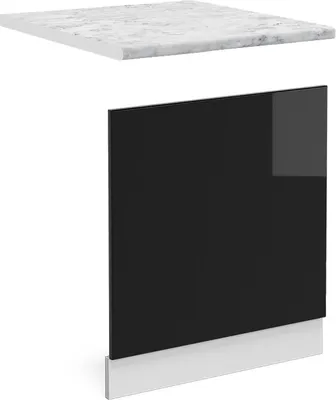 Produktbild von Frontblende Vicco R-Line Schwarz Hochglanz 60 cm , AP Marmor, Model 46544