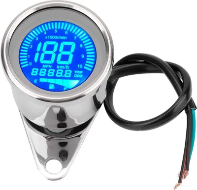 Obrázek produktu pro Motocyklový LCD měřič, otáčkoměr, tachometr, rychloměr, 0-199 km/h, elektrické stříbření