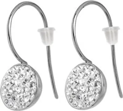 Produktbild von 1 Paar Damen Ohrstecker Edelstahl 316L Ohrringe mit Kristallsteine Weiss 9mm ERBJC-2