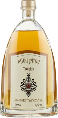 Produktbild von Tatrzanski Grzaniec Trojniak Honig (Drittel) 0,5L | Met Honigwein Metwein Honigmet | 500 ml | 13% Alkohol | nalewkatatrzanska.pl | Geschenkidee | 18+