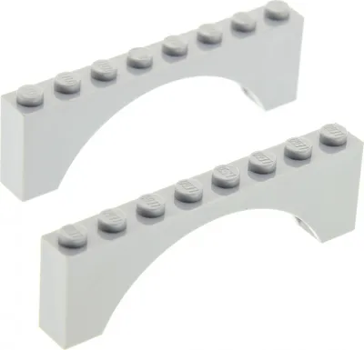 Produktbild von 2x Lego Bogenstein 1x8x2 neu-hell grau Bögen Bogen Brücke Tor 4221589 3308