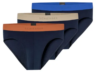 Produktbild von Schiesser 3er Pack 95/5 Baumwolle Rio Slip / Unterhose Sportlicher Webgummibund mit kontraststarkem Logo , Bequeme Beinausschnitte, In perfekt sitzender, elastischer Qualität