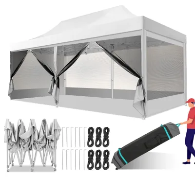 Image de Pavillon, tissu imperméable, moustiquaire, blanc, blanc