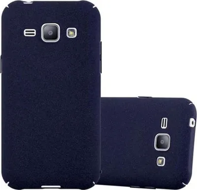 Produktbild von Cadorabo Schutzhülle für Samsung Galaxy J1 2015 Hülle in Blau Etui Hard Case Handyhülle Cover