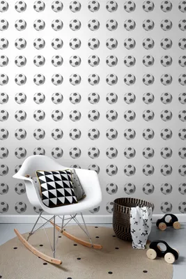 Produktbild von ESTAhome Tapete Fußbälle Schwarz und Weiß 53 cm x 10.05 m
