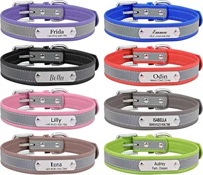 Produktbild von Reflektierende Hundekragen Katzenname Telefonnummer Gravur einstellbare Kragen Personalisiert