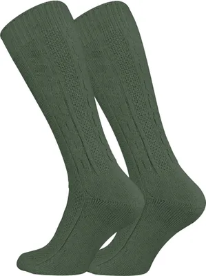 Produktbild von Cotton Prime® Uni Trachtensocken 2 Paar, mit Zopfmuster 47-50 Grün