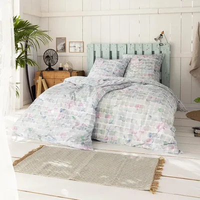 Produktbild von Estella Mako-Satin Bettwäsche Topaz hellblau 155x220 cm + 80x80 cm